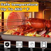 Juego de 3 moldes rectangulares para pasteles antiadherentes y profundos, para horno, bandeja dorada para hornear galletas, para horno tostador, utensilios de repostería para brownies, pan y cazuelas - Dorado - Ver 6