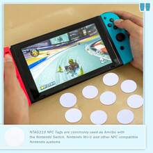 215NFC Electronic Tag NFC Chip Ntag Round Card Suitable For Amiibo Game Card Quick, Music Wall, WIFI Connection, Auto Play, RFID Tag,For School Supplies,Back To School - White - View 7