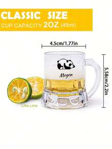 1/5個個性化迷你透明啤酒杯附手把 - 2盎司啤酒杯，大宗裝，適用於啤酒節、生日、烤肉、酒吧派對、新娘婚禮裝飾 - 多色 - 查看 6