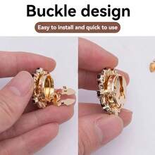 2 件套女士衬衫和连衣裙套装，配有水钻和人造珍珠花卉纽扣、无缝铜纽扣礼物 - 彩色 - 查看 5