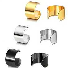 2 件经典几何 CC 耳钉，不锈钢夹式耳环，适合男女日常佩戴 - 耳夾 - 查看 2