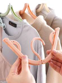 10个装儿童折叠衣架家用晾衣架可爱衣服支撑防滑防掉多功能干湿两用衣架-家用多功能衣钩-居家收纳的好礼物 - 彩色 - 查看 6