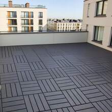 44/27-Pack 12"X12" Interlocking Deck Tiles, Plastic Waterproof Outdoor Flooring For Patio, Pool, Backyard, Balcony – All-Weather - Màu xám đen - Xem 1