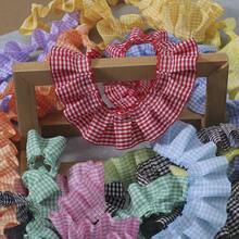 Vải viền xếp nếp gingham rực rỡ 1 yard - Ruy băng ren màu hồng, đỏ, xanh lá, xanh dương, đen dùng cho đồ thủ công tự làm và quần áo búp bê, vải ren - Nhiều màu - Xem 7
