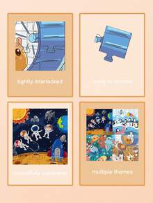 1 Set Paper Jigsaw Puzzles, 36pcs Delicate Puzzles With Animal, Penguin, Ocean, Space Themes, Children's DIY Educational Toys, Parent-Child Interactive Props, Develop Hands-On Ability And Thinking, Holiday & Birthday Gift - Multicolor - View 5