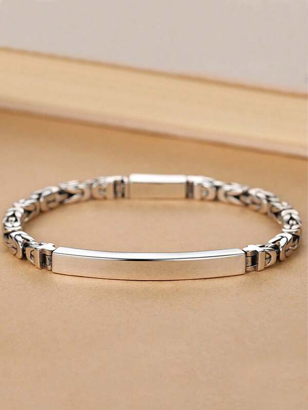 Bracelet personnalisé à la mode pour homme, chaîne tissée vintage avec os de dragon et symbole de paix, minimaliste et unique