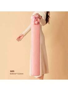 1pc Long-Shaped Hot Water Bag, Water-Filling Hand Warmer, Safe, Durable, Anti-Explosion, Winter Warm Supplies (Due To Different Batches, The Lines And Colors Of The Inner Liner May Vary. We Apologize For Any Inconvenience Caused,Silk Ribbon Fabric Cover, Rib Color, Design Randomly Assorted), Back To School Supplies