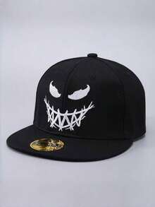 A Spring And Autumn Style Unisex - Back To School Season - Embroidery - Funny Expressions - Sun Protection Sun Hat - Hip Hop Baseball Cap Suitable For Parties - Street Hip Hop - Outdoor Travel - Travel And Vacation Use