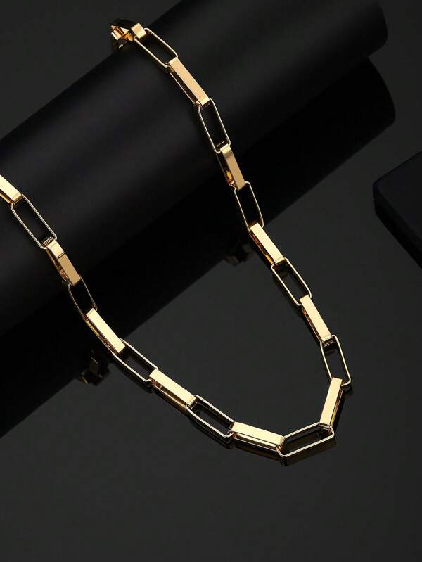 1pc Bohemian Metal Chain Necklace, Fashionable Luxury Personalized Necklace For Men
