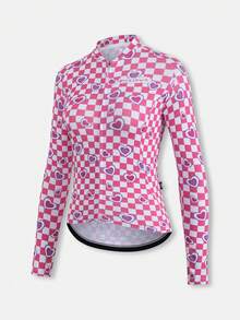 女式夏季骑行服，两用山地/公路骑行装备，速干高弹力面料，背面三口袋设计，山地/公路骑行装备 - 粉色 - 查看 2