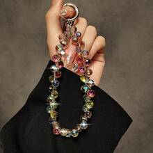 1 New Deluxe Handmade Beaded Mobile Phone Wristband - Elegant Universal Smartphone Lanyard And Key Ring Accessories - Key Accessories Gifts Mobile Phone Decoration - 豐富多彩的 - 查看 6