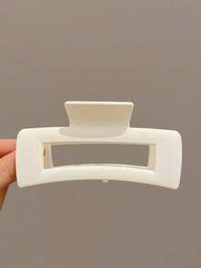 Large Rectangle Hair Clips, Matte Finish, 4 Colors Set - White, Black, Khaki, Coffee - 1 Pcs Khaki - View 4