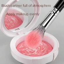 天鹅绒软山羊毛腮红刷 - 天然木柄化妆刷 便携情人节礼物 新年礼物