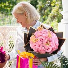 24/36 piezas de rosas artificiales con brillo y glitter | Rosas artificiales eternas para el Día de San Valentín, aniversarios, bodas, decoraciones del hogar - Rosa - Ver 9