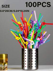 100/200/300pcs Thickened Durable Black Straws, Black Bendable Straws, Length 8.27inch/21cm, Coffee And Stirrers, Drink Accessories, Diameter 0.24inch/0.6cm, Suitable For Kitchen, Bar, Club, Drinks, Milk, Soda Water, Party, Restaurants And Home Use