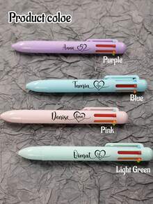 Custom Ballpoint Pen-Six Colors With Name,Personalized Teacher Pens,Customized Gel Pens,Customizable Text Writech Pens,Birthday Gifts,Teacher's Day Gifts,Anniversary,Back To School Gifts,Red/Purple/Orange Color/Blue/Black/Green, Students,Friends,Men,Women,Home,Business,Work,Office,Christmas Gift Supplies - Style a - View 3
