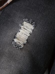 2pcs Young Boy Casual Grid Printed Shirt & Streetwear Black Denim Pants Set, Autumn - Multicolor - View 7