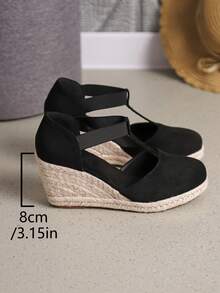 Fashionable & Versatile Silver Breathable Bowknot Strap High Heel Pumps - Black - View 5