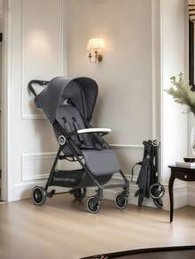 1pc Lightweight Gray Baby Stroller, Only 4.7kg, Convenient For Airplane, Train And Car, Suitable For Home, Business Trip And Travel - Multicolor - View 4