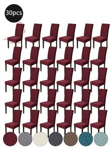 1pc/2pcs/4pcs/6pcs/30pcs Brown Jacquard Diamond Chair Cover, Dustproof And Stain-Proof, Classic And Simple Chair Cover, Suitable For Chairs In Living Room, Bedroom, Kitchen, Etc. - Multicolor - View 33