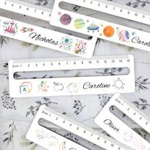 Personalisierter weißer Acryl Lineal, Lineal mit Lesehilfe, Aufnahme Leselineal, Schulanfang, Lehrergeschenk, Schülergeschenk, einzigartiges Geburtstagsgeschenk