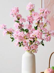 1 PIEZA 95cm Rama artificial de cerezo resistente al fuego, flor de Sakura de seda para decoración de fondo de boda, fiesta, pared, hogar, matrimonio. Flores artificiales y plantas adecuadas para bodas, fiestas, centros de mesa, decoración floral, decoración navideña, hogar/mesa de comedor/dormitorio/sala de estar/jardín/decoración de habitación