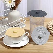 1 个硅胶杯盖 - 通用防尘杯盖，适用于马克杯、茶杯、玻璃杯 - 北欧风格灰色、黄色、黑色、白色等 - 适用于办公室和家庭使用 - 送给家人、同事、朋友的完美礼物 - 万圣节、圣诞节的理想选择