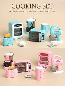Miniatur-Haushaltsgeräte, Camping-Geschirr-Set, dekorative Sammlerstücke, Dessert-Tisch-Accessoires, Aktivitäts-Displayprops, realistische Modelle, Spielzubehör, Rollenspiel-Set - Verschiedenfarbig - Übersicht 1
