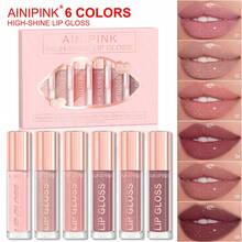 6pcs Pearlescent Lipstick, Easy To Color, Shimmer Lip Gloss, Waterproof, Sweat-Proof, Non-Stick To Cup, Non-Fading, Long-Lasting, Exquisite, Suitable For Gifts, Festival Makeup, And Performance Makeup - Nhiều màu - Xem 1