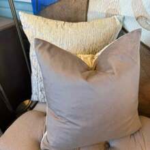 Cream  And Gold Velvet Abstract Cushion - Default - View 4