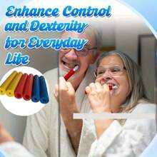 6-Piece Grip Assist Sleeves, 3 Sizes For Daily Items – Utensil Holders, Toothbrush, Pen & Household Aids,Ergonomic Non-Slip Auxiliary Tools