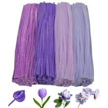 200 piezas de limpiapipas en colores lila claro, lavanda, morado oscuro, rojo, verde nieve, color jade púrpura y color orquídea púrpura. Manualidades y limpieza de limpiapipas de Navidad, suministros de artesanía y decoración de artes y manualidades.