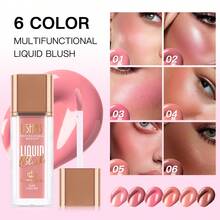 Ushas 6-Color Liquid Blush, Multi-Purpose Makeup, Creates A Natural Blush, Bright Eyeshadow, Matte Natural Lip Gloss, Easy To Apply, Long-Lasting Moisture Retention, Enhances Complexion, And Creates A Delicate Makeup Look. Essential Beauty Item - #06 - Xem 4