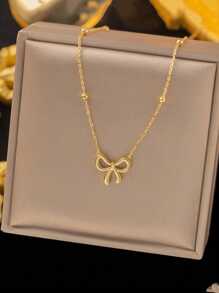 1 stuk modieuze vlinderketting van roestvrij staal, geschikt voor vrouwen als dagelijks sieraad, cadeau (geen geschenkdoos)
