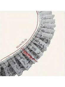 1 Yard - Ruy băng viền ren hoa 3D thanh lịch, rộng 2,4", màu trắng và đen - Viền nhún bèo, hoàn hảo cho may DIY, thêu, cổ áo, váy, đồ trang trí đám cưới, vải ren - Nhiều màu - Xem 11