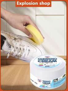 Multi-Purpose Cleaning Paste, White Shoe Cleaning Paste With Sponge, Solid Cleaning Paste Suitable For Shoes, Clothes, Sofa