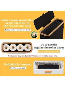 Toilet Paper Holder Storage Box, 1 Piece Multi-Purpose Bathroom Organizer With Lid, Home Organizer For Bathroom, Office, Laundry Room, Boxes