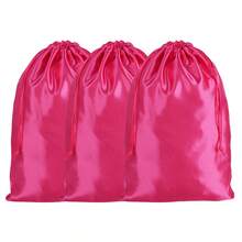 3/6/10件缎面假发袋假发携带袋头发束带袋包装收纳袋柔软假发袋用于假发束发用品家庭和沙龙使用