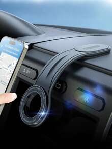 Flexible Magnetic Car Phone Holder – Adjustable Aluminum Alloy Arm With 360° Rotation, Shapeable Design For Custom Viewing Angles, Clamp-Free, Scratch & Shock Proof, Universal Compatible With IPhone& All Smartphones - Black - View 2