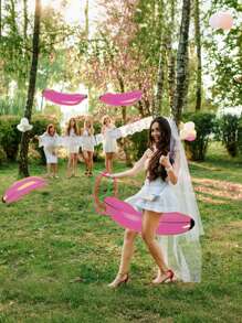 5 Stücke - Fixierter aufblasbarer Bananenring Wurfspiel Set, auflässbares Bananen-Ring Wurf Spiel geeignet für Junggesellinnenabschied, Jungfernabsteiger Party, Braut Party Dekoration, Verlobungsfeier, Lingerie Party, Weihnachten tag, Abschlussfeier (1 Banane und 4 Ringe)