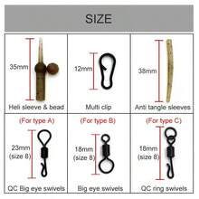 20pcs Carp Fishing Accessories Helicopter Rig Chod Heli Buffer Sleeves Quick Change Swivel Line Aligner For Carp Fishing Tackle - Brown - View 2