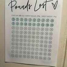 10 件减肥追踪器，100 磅，减肥日志，100 磅减肥，减肥追踪器，减肥图表日历，体重目标 - 白色 - 查看 4