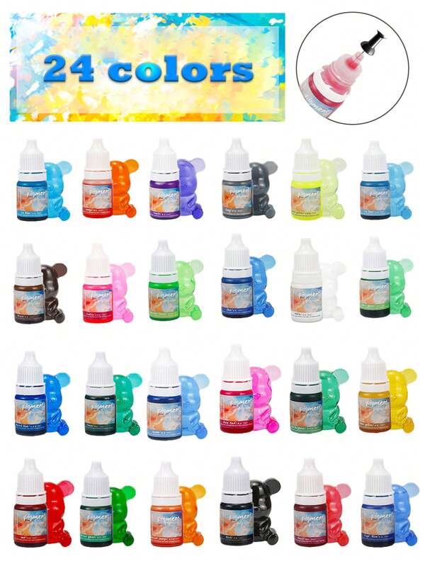 5ml 24color Liquid Candle Dye Colorant, DIY Handmade Soap Coloring Candle Making Dye Pigment