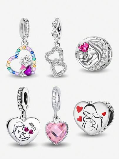 1 pieza Colgante de cuentas de plata de ley 925 "Abrazo cálido", adecuado para hacer pulseras/brazaletes DIY, también se puede usar como accesorio diario, apropiado para niñas/mujeres, útiles escolares