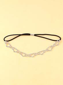 1pc Silver Sexy Rhinestone Hollow Heart Thigh Chain, Decorative Body Jewelry For Women, Suitable For Parties, Galas, Runway Shows