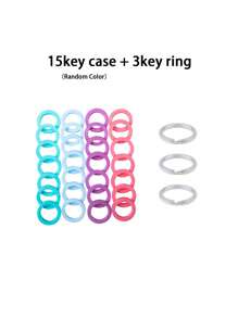 1/5/10/15 Pieces Silicone Elastic Key Cap Set With 30mm Silver Key Ring, Flexible Key Cap Key Identification Label Cover For Easy Identification Of Door Key Ring, Protective Cover Key Ring (Random Colors) Car Accessories Cute Goth Y2k Halloween Accessories Teachers Day Christmas Gift Ideas Bag Accessories Lanyards With Id Holder Car Accessories Bag Charms