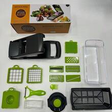 Vegetable Chopper, 16 In 1 Vegetable Chopper, Kitchen Mandoline Slicer 7 Replaceable Stainless Steel Vegetable Cutter, Salad Chopper, Carrot, Garlic And Onion Chopper - Vegetable Cutting - View 9