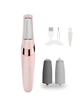 Electric Foot Remover, Rechargeable Dead Skin Remover, Foot Scrubber, Pedicure Knife, Accessories 2 Coarse And Fine Grinding Heads, 1 Charging Cable, 1 Cleaning Brush