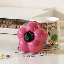 1 Stück tragbarer Dopamin-Stil Pillendose - transparente geschichtete Reisebox für Pillen, Mini Kosmetik & Schmuckaufbewahrung - Blumen Design, abnehmbare Fächer, Haltegriff