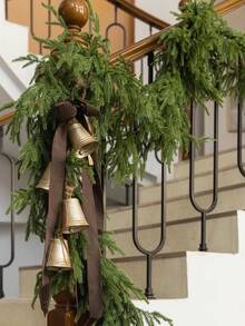 Christmas Dector Home Gift Artificial Norfolk Pine Garlands, Real Touch Winter Pine Garland, Green Artificial Greenery Garland For Table, Mantle, Wall, Indoor, Outdoor Christmas Decorations (Original Green)